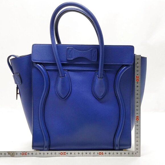 CELINE Hand Bag Navy Blue Leather mon808-100625 - Picture 2 of 16